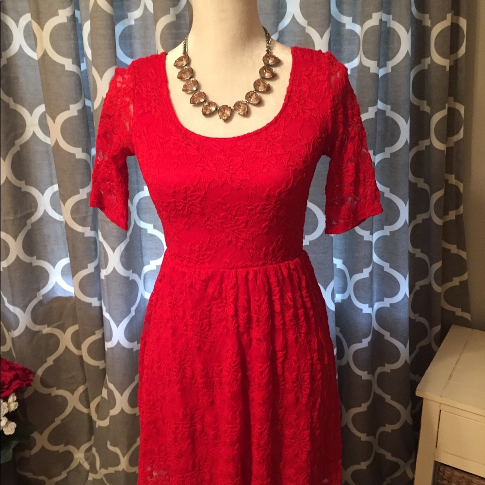 Forever 21 Red Lace Dress